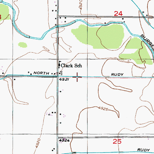 Topographic Map of North Rudy Canal, ID