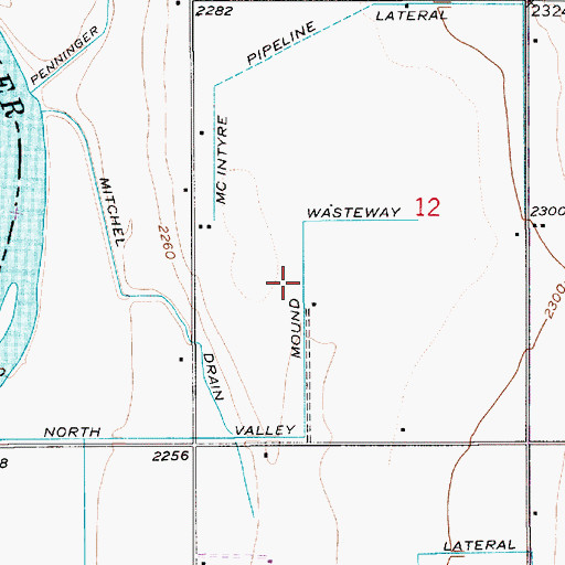 Topographic Map of North Valley Mound Wasteway, ID