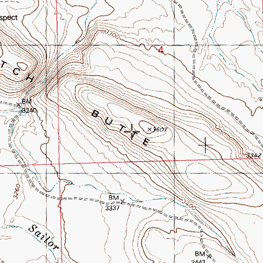 Topographic Map of Notch Butte, ID