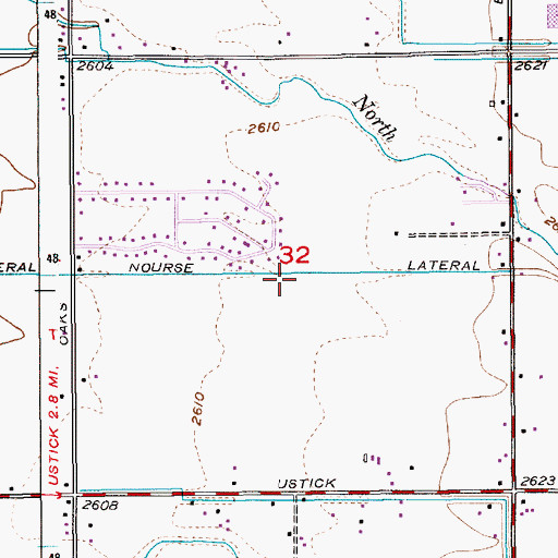 Topographic Map of Nourse Lateral, ID