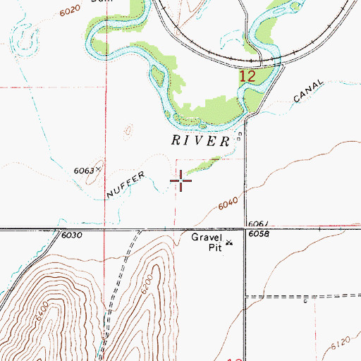Topographic Map of Nuffer Canal, ID