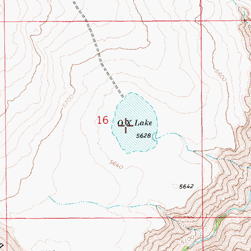 Topographic Map of O X Lake, ID