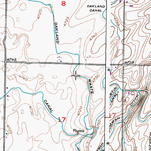 Topographic Map of Oakland Valley, ID