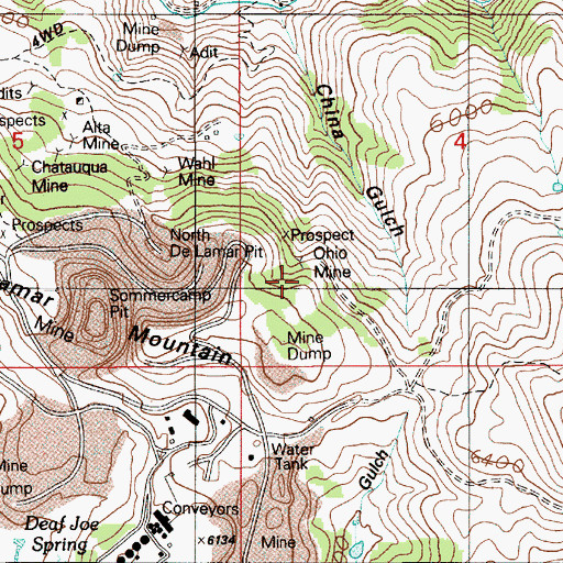 Topographic Map of Ohio Mine (historical), ID