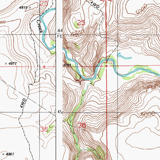 Topographic Map of Old Man Creek, ID