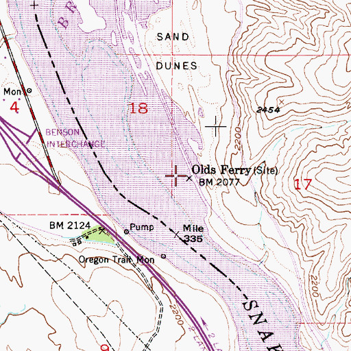 Topographic Map of Olds Ferry, ID