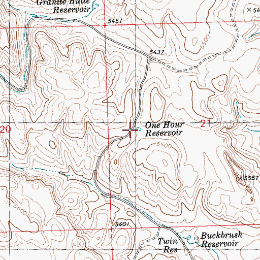 Topographic Map of One Hour Reservoir, ID