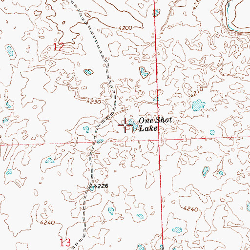 Topographic Map of One Shot Lake, ID