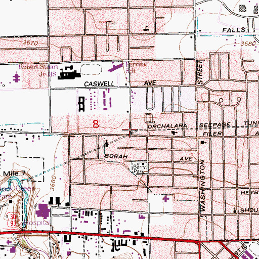 Topographic Map of Orchalara Seepage Tunnel, ID