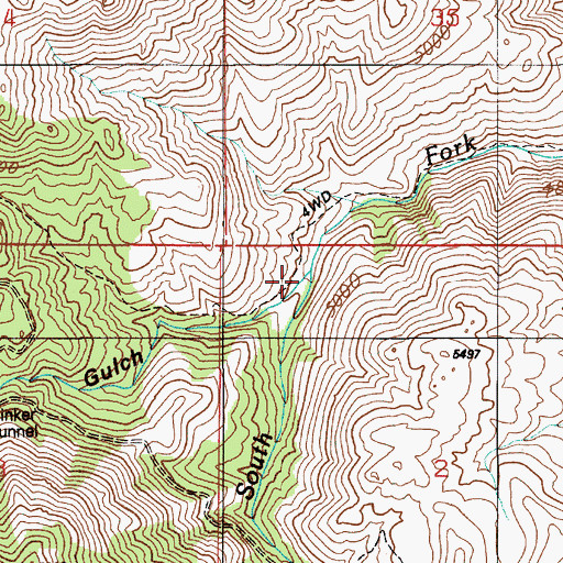 Topographic Map of Oro Fino Gulch, ID