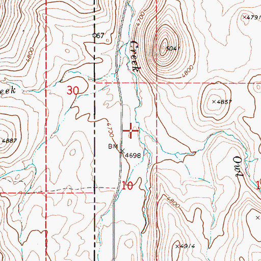 Topographic Map of Owl Creek, ID