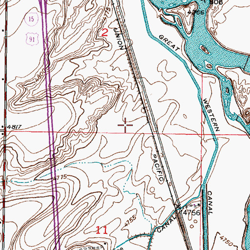 Topographic Map of Owners Mutual Canal, ID