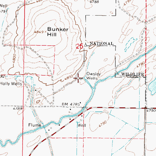 Topographic Map of Owsley Wells, ID