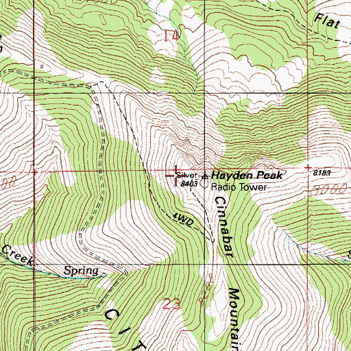 Topographic Map of Owyhee Mountains, ID