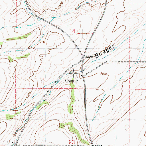 Topographic Map of Ozone, ID