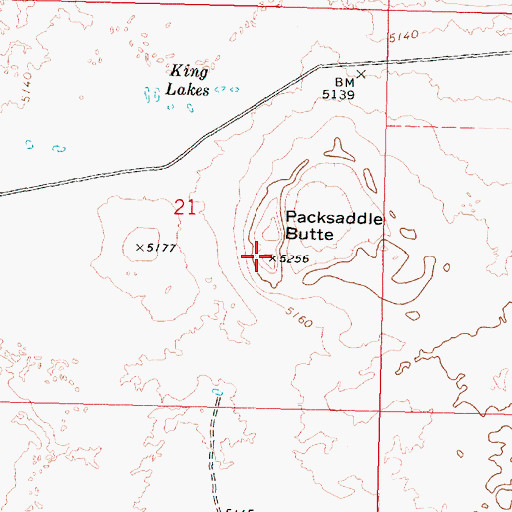 Topographic Map of Packsaddle Butte, ID