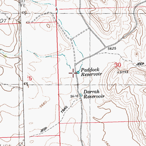 Topographic Map of Paddock Reservoir, ID