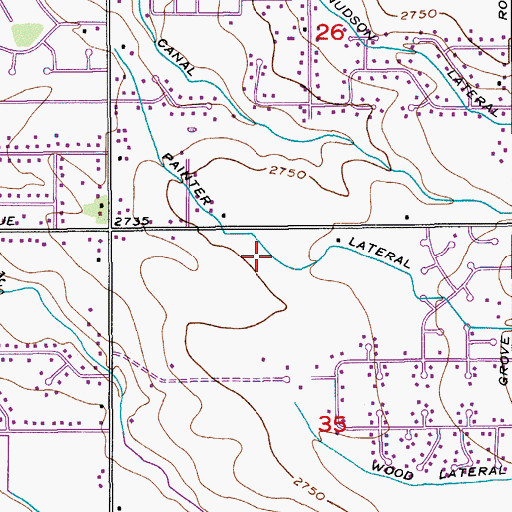 Topographic Map of Painter Lateral, ID