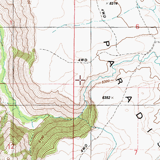 Topographic Map of Paradise Valley, ID