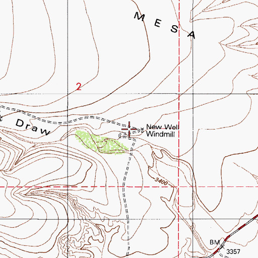 Topographic Map of New Well Windmill, AZ