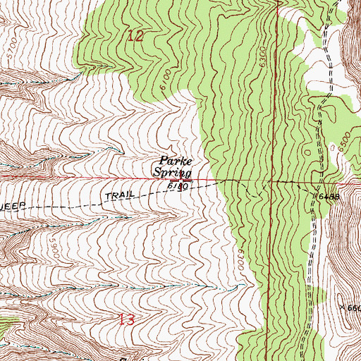 Topographic Map of Parke Spring, ID