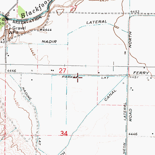Topographic Map of Parker Lateral, ID