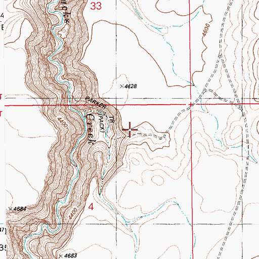Topographic Map of Parker Trail, ID