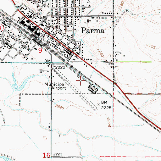 Topographic Map of Parma Drain, ID