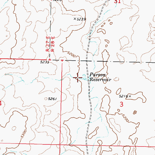 Topographic Map of Parson Reservoir, ID