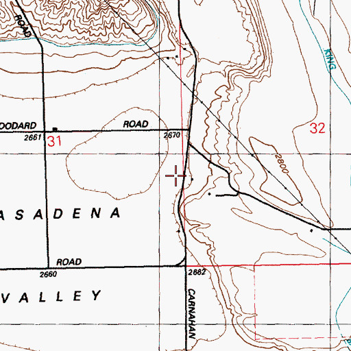 Topographic Map of Pasadena Valley School, ID