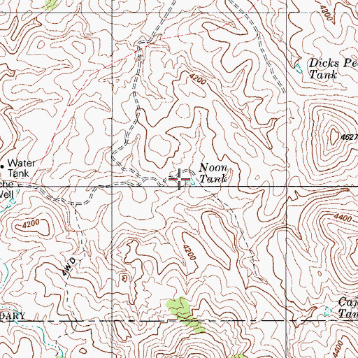 Topographic Map of Noon Tank, AZ