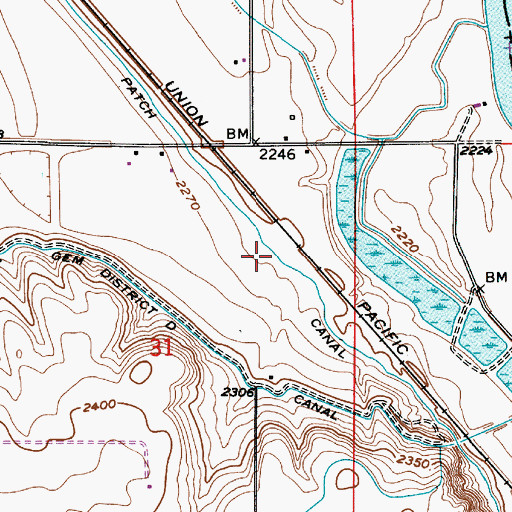 Topographic Map of Patch Canal, ID
