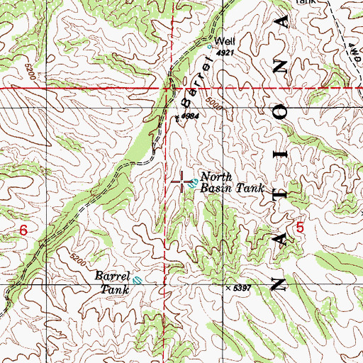 Topographic Map of North Basin Tank, AZ