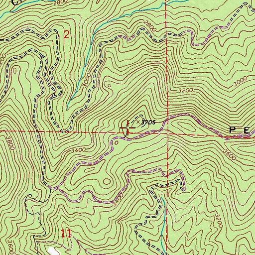 Topographic Map of Pelke Divide, ID