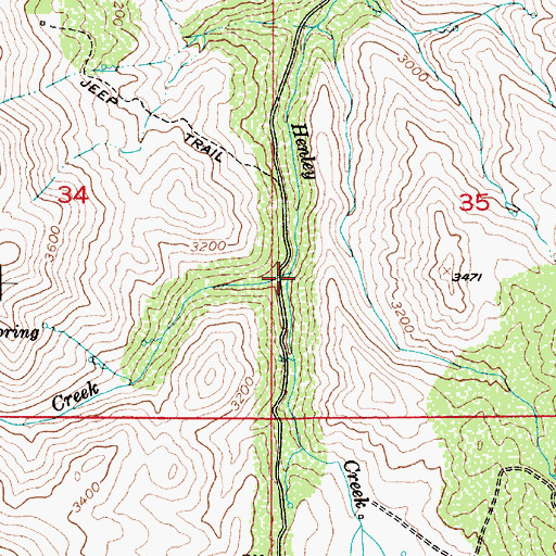 Topographic Map of Perkins Creek, ID