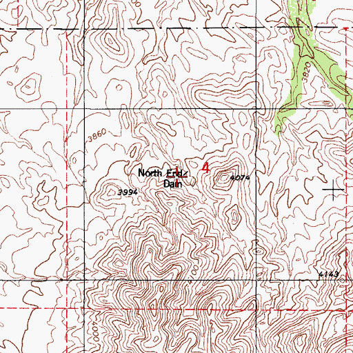 Topographic Map of North End Dam Tank, AZ