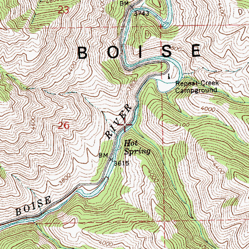Topographic Map of Pete Creek, ID