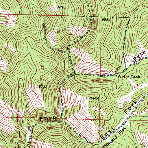 Topographic Map of Pete Lish Canyon, ID