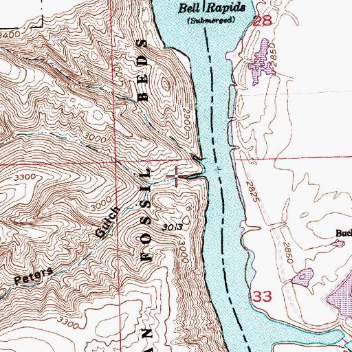 Topographic Map of Peters Gulch, ID