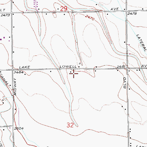 Topographic Map of Peters Lateral, ID