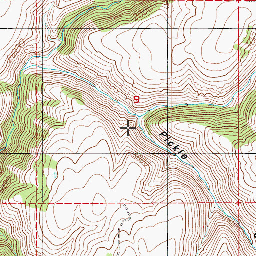 Topographic Map of Pickle Canyon, ID