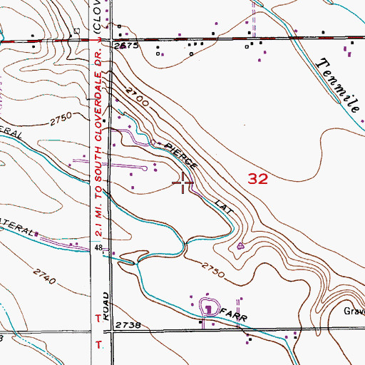 Topographic Map of Pierce Lateral, ID