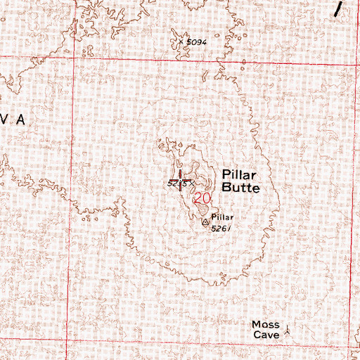 Topographic Map of Pillar Butte, ID
