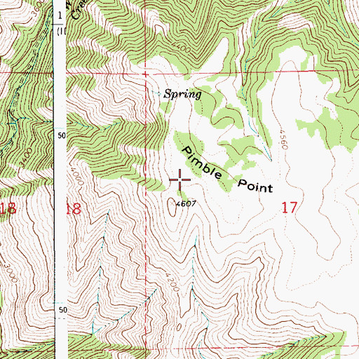 Topographic Map of Pimble Point, ID