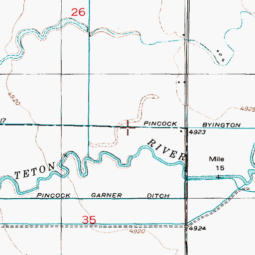 Topographic Map of Pincock Byington Canal, ID