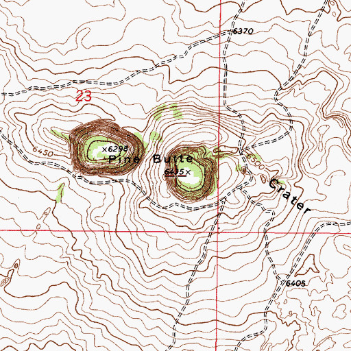 Topographic Map of Pine Butte, ID