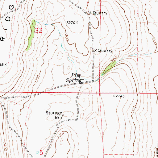 Topographic Map of Pine Spring, ID