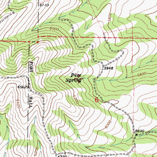 Topographic Map of Pine Spring, ID