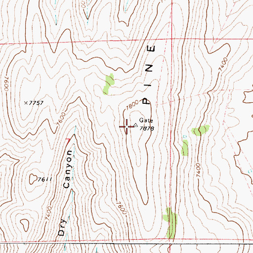 Topographic Map of Pine Spring Ridge, ID