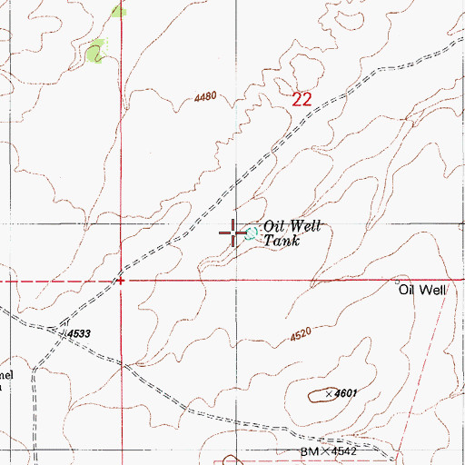 Topographic Map of Oil Well Tank, AZ